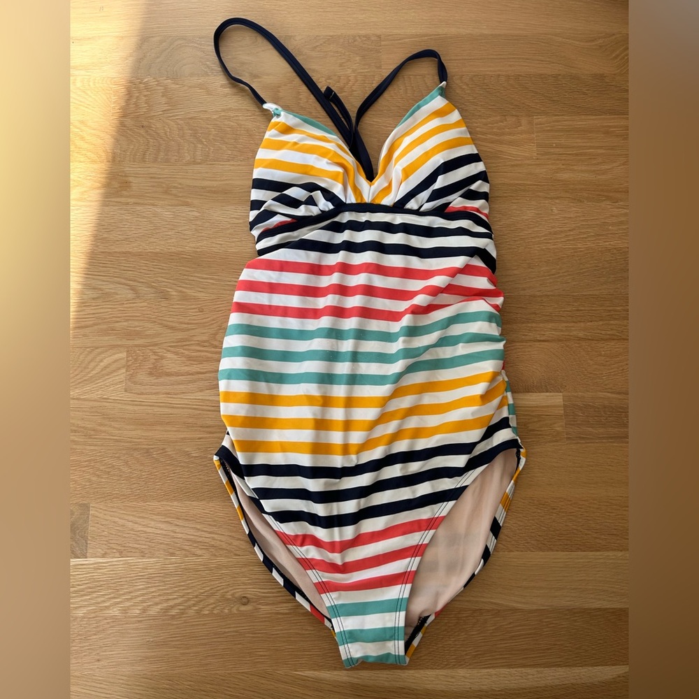 Striped Multicolor Maternity Swimsuit